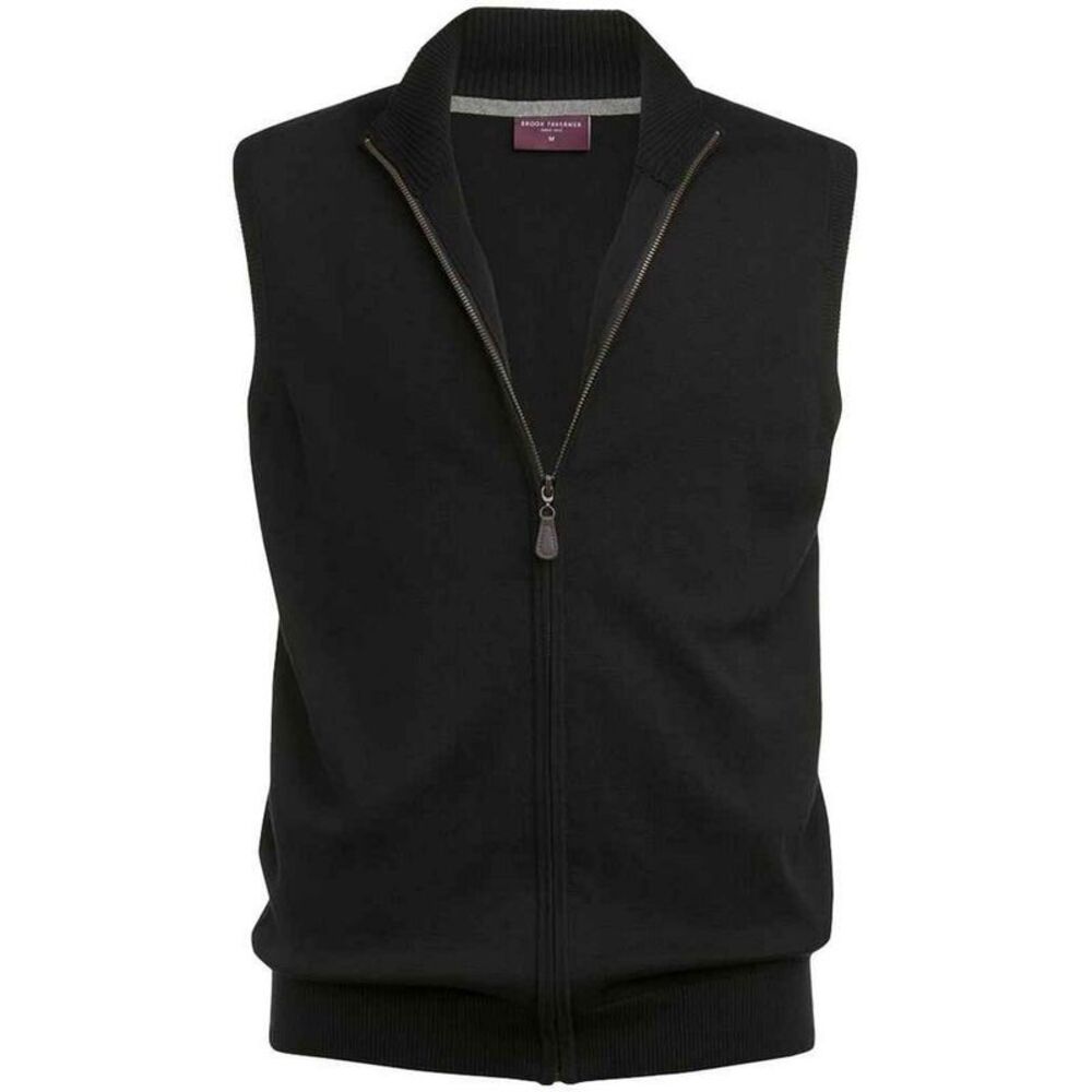 Brook Taverner Unisex Adult Lincoln Cotton Blend Knitted Vest / Black